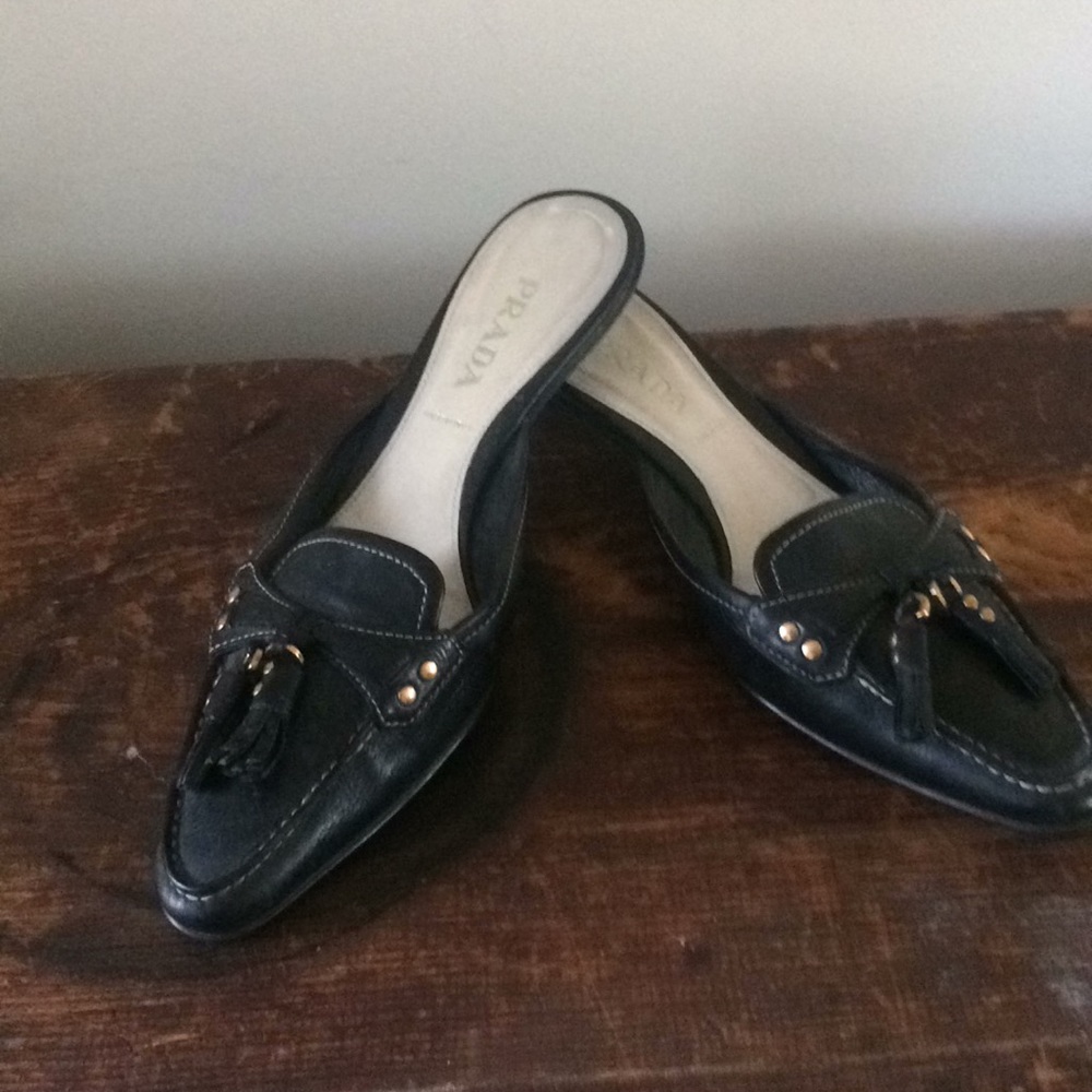 Prada kitten heel slides